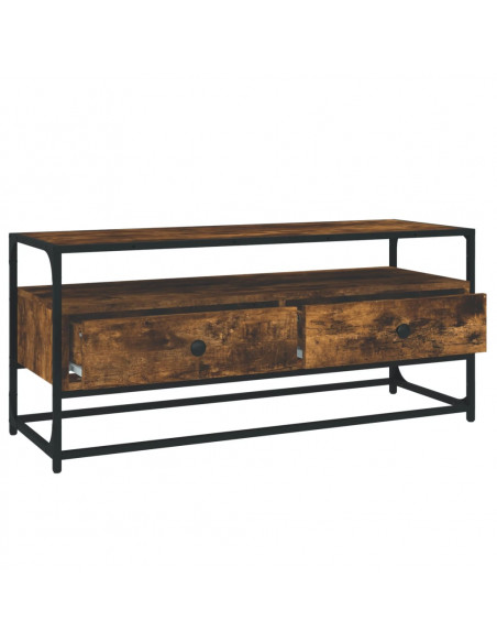 Mobile Porta TV Rovere Fumo 100x35x45 cm in Legno Multistrato