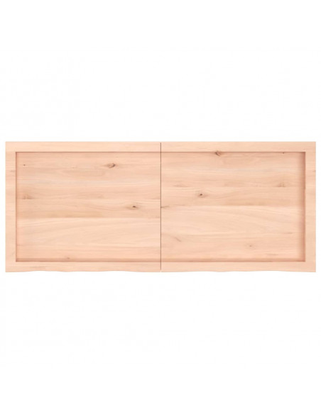 Ripiano a Parete 120x50x(2-6) cm Massello Rovere Non Trattato