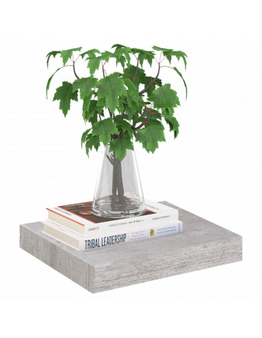 Scaffale a Parete Grigio Cemento 23x23,5x3,8 cm in MDF