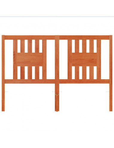 Testiera Marrone Cera 140 cm in Legno Massello di Pino