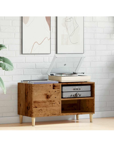 Mobile Porta Dischi Legno Antico 84,5x38x48cm Legno Multistrato