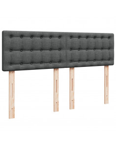 Giroletto a Molle con Materasso Grigio Scuro 160x200 cm Tessuto 2