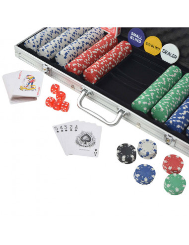 Set da Poker con 500 Chips Alluminio