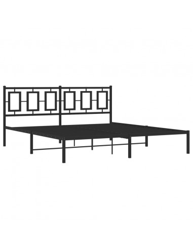 Giroletto con Testiera in Metallo Nero 183x213 cm