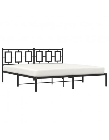 Giroletto con Testiera in Metallo Nero 183x213 cm