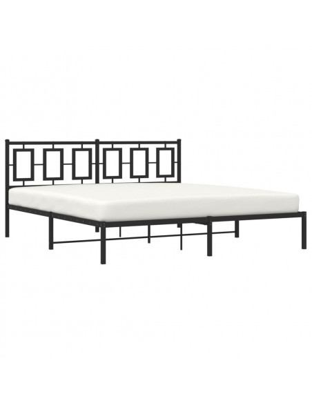Giroletto con Testiera in Metallo Nero 183x213 cm