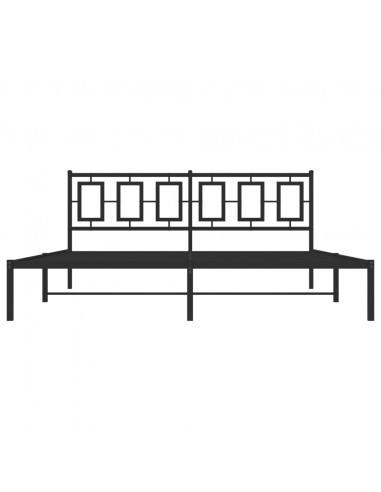 Giroletto con Testiera in Metallo Nero 183x213 cm