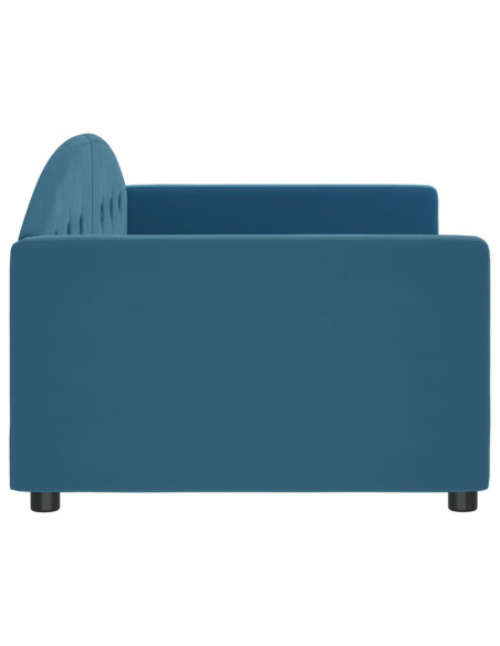 Letto da Giorno Blu 90x200 cm in Velluto
