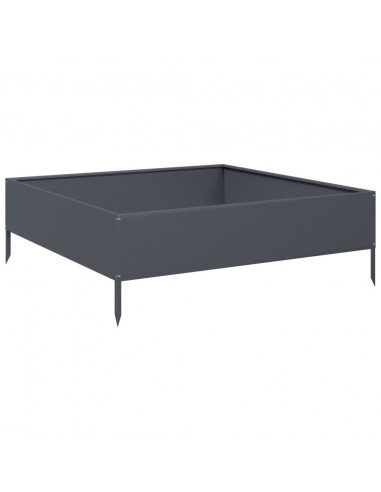 Fioriera Rialzata da Giardino Antracite 100x100x33,5cm Acciaio