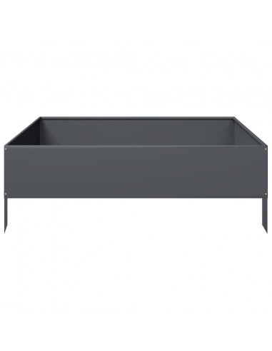 Fioriera Rialzata da Giardino Antracite 100x100x33,5cm Acciaio