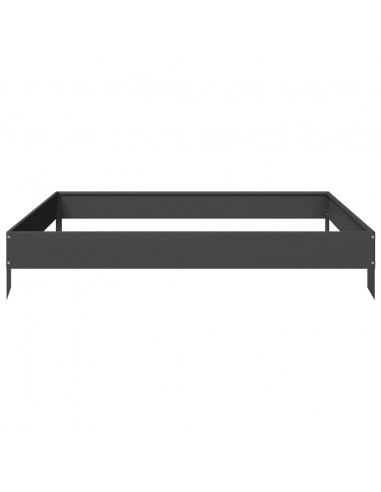 Fioriera Rialzata da Giardino Nera 100x100x18,5 cm in Acciaio