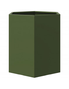 Fioriere 2 pz Verde Oliva Esagono 46x40x45 cm in Acciaio 2