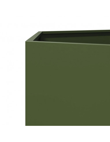 Fioriere 2 pz Verde Oliva Esagono 46x40x45 cm in Acciaio