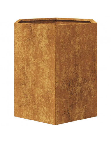 Fioriere da Giardino 2 pz Esagono 46x40x45cm in Acciaio Corten