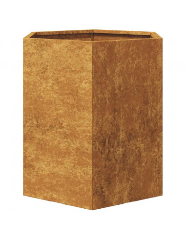 Fioriere da Giardino 2 pz Esagono 46x40x45cm in Acciaio Corten