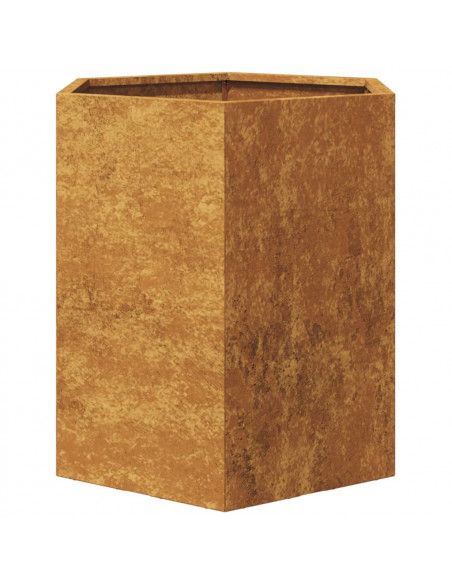 Fioriere da Giardino 2 pz Esagono 46x40x45cm in Acciaio Corten