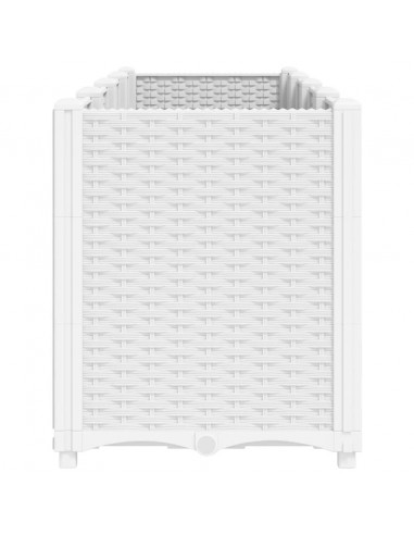 Fioriera da Giardino Bianca 160x40x53 cm in PP