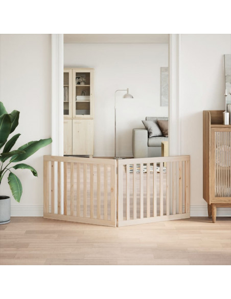 Cancello per Cani Pieghevole 2 Pannelli 160 cm Legno di Pioppo