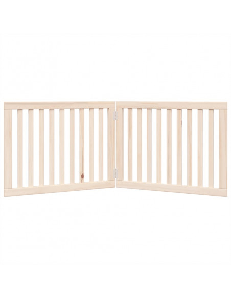 Cancello per Cani Pieghevole 2 Pannelli 160 cm Legno di Pioppo