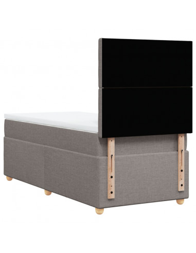 Giroletto a Molle con Materasso Tortora 90x190 cm in Tessuto