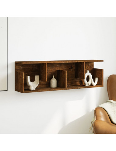 Mobile a Parete 100x20x30 cm Rovere Fumo in Legno Multistrato