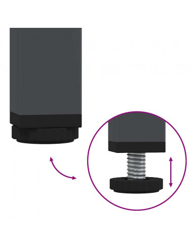 Credenza Antracite 35x39x103,5 cm Acciaio