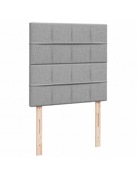 Giroletto a Molle con Materasso Grigio Chiaro 90x190 cm Tessuto