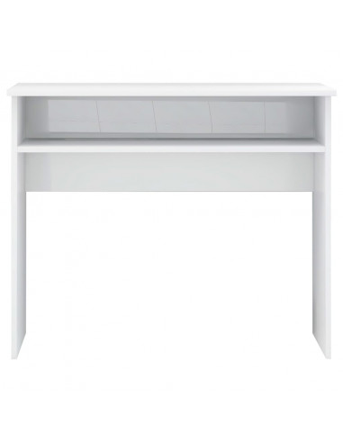 Scrivania Bianco Lucido 90x50x74 cm in Legno Multistrato