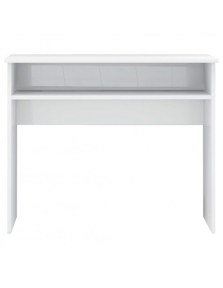 Scrivania Bianco Lucido 90x50x74 cm in Legno Multistrato