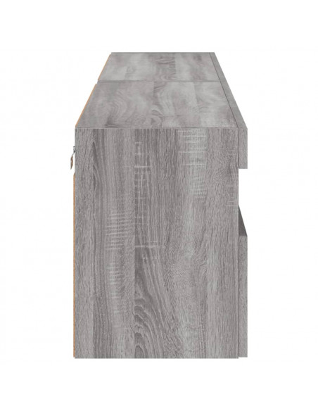 Mobili TV a Parete con Luci LED 2pz Grigio Sonoma 80x30x40 cm