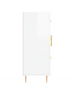 Credenza 69,5x34x90 cm in Legno Multistrato Bianco Lucido 2