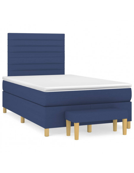 Giroletto a Molle con Materasso Blu 120x190 cm in Tessuto