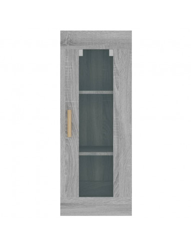 Armadietto Pensile a Parete Grigio Sonoma 34,5x34x90 cm