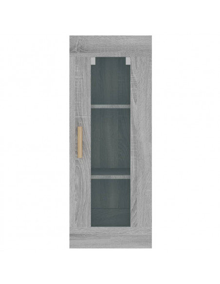 Armadietto Pensile a Parete Grigio Sonoma 34,5x34x90 cm