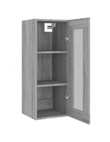 Armadietto Pensile a Parete Grigio Sonoma 34,5x34x90 cm