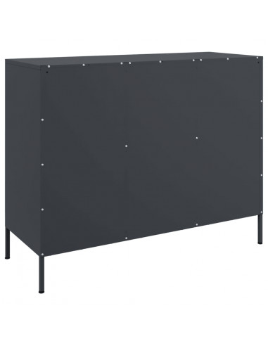 Credenza Antracite 100,5x39x79 cm in Acciaio Laminato a Freddo
