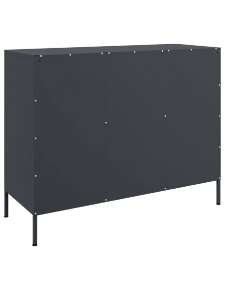 Credenza Antracite 100,5x39x79 cm in Acciaio Laminato a Freddo