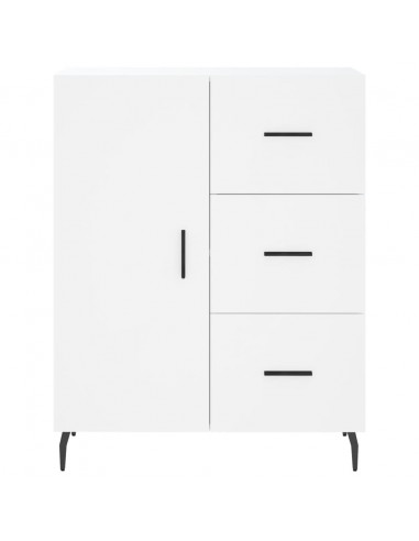 Credenza Bianca 69,5x34x180 cm in Legno Multistrato