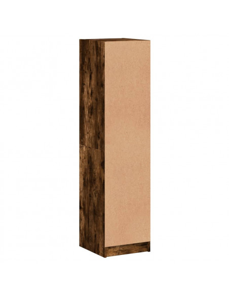 Credenza con Ante in Vetro Rovere Fumo 35x37x142 cm