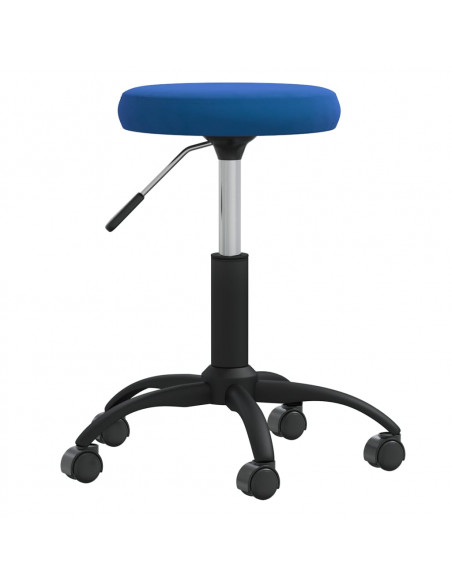 Sedia Girevole da Ufficio Blu in Velluto