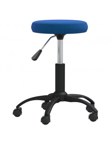 Sedia Girevole da Ufficio Blu in Velluto