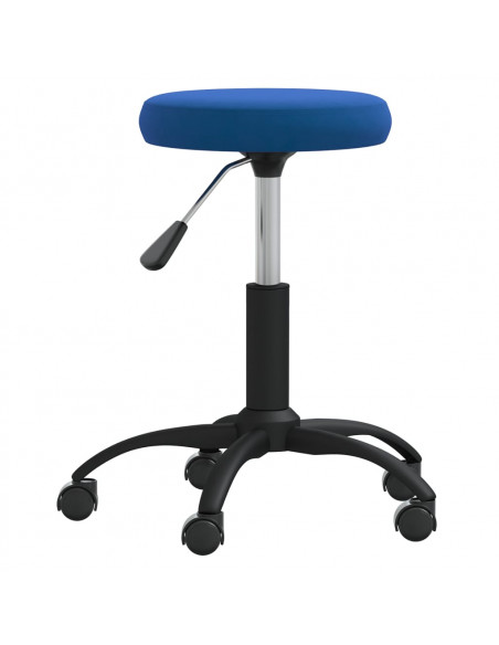 Sedia Girevole da Ufficio Blu in Velluto