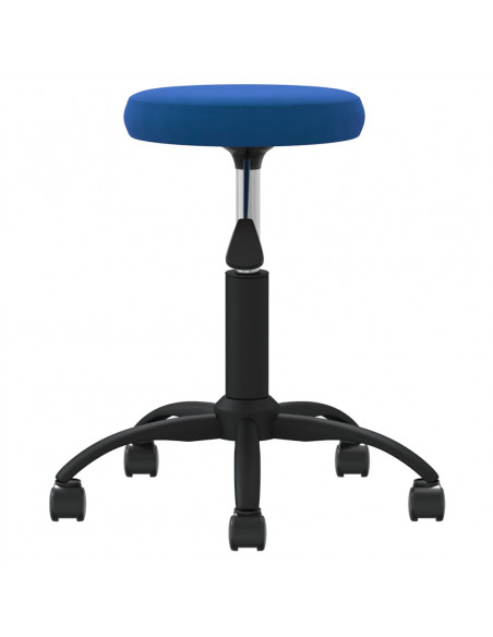 Sedia Girevole da Ufficio Blu in Velluto