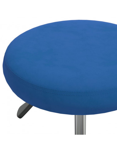 Sedia Girevole da Ufficio Blu in Velluto