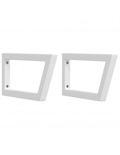 Reggimensole per Lavabo 2 pz Bianche Trapezio in Acciaio 2