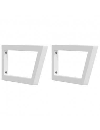 Reggimensole per Lavabo 2 pz Bianche Trapezio in Acciaio