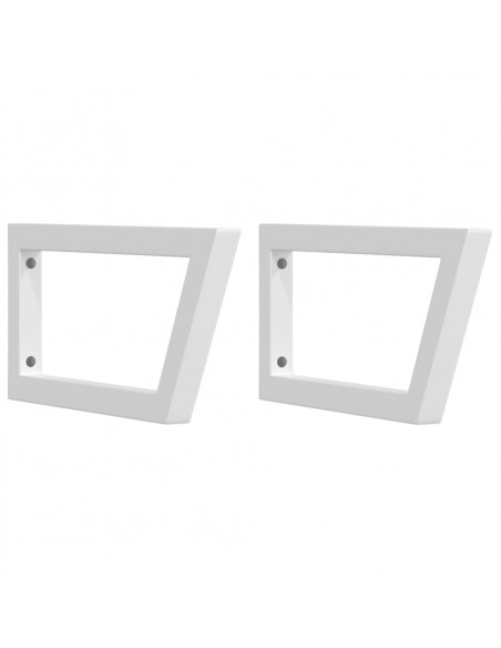 Reggimensole per Lavabo 2 pz Bianche Trapezio in Acciaio