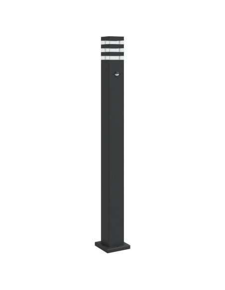 Lampada da Terra per Esterni con Sensore Nera 110cm Alluminio