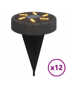 Luci Solari da Terra con Picchetti da Esterno 12pz Bianco Caldo 2
