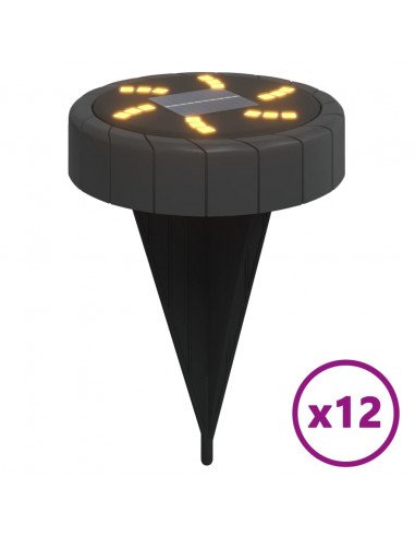 Luci Solari da Terra con Picchetti da Esterno 12pz Bianco Caldo